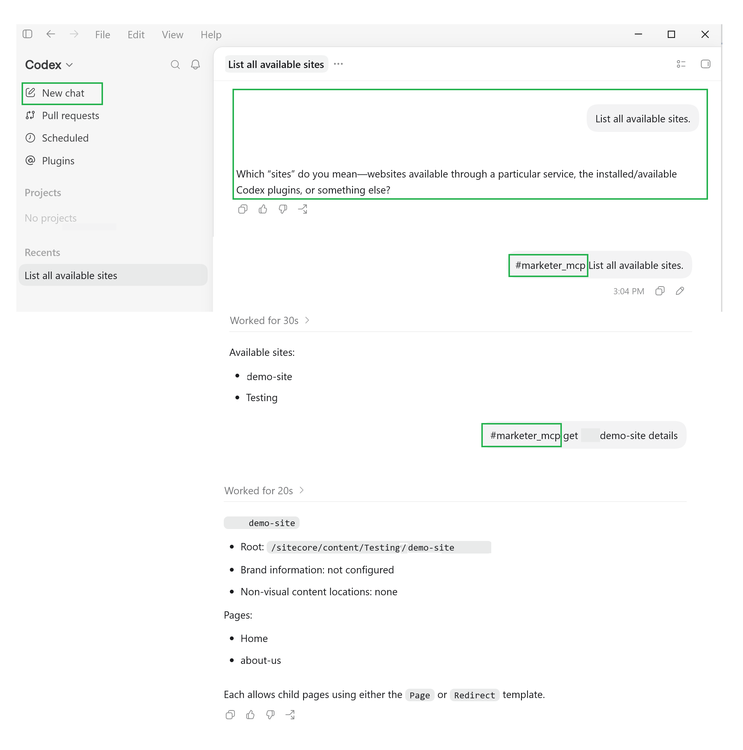 Sitecore Marketer MCP and Codex App setup