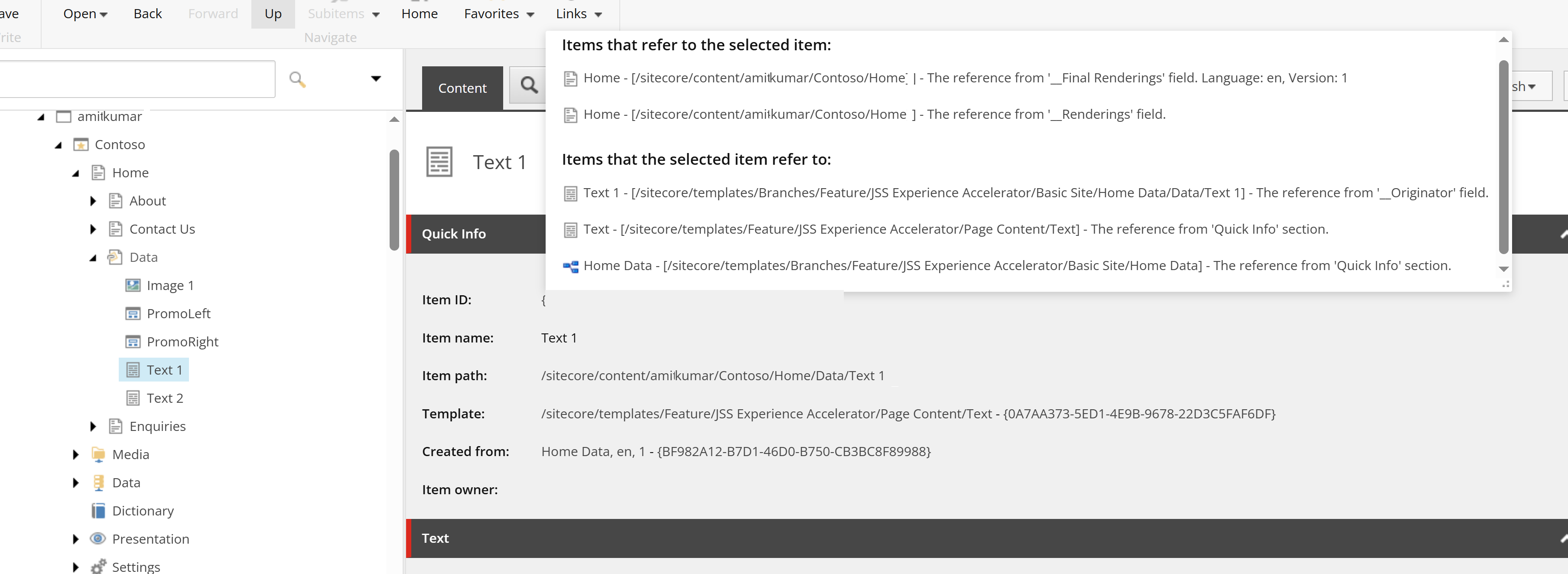 SitecoreAI Content Tree