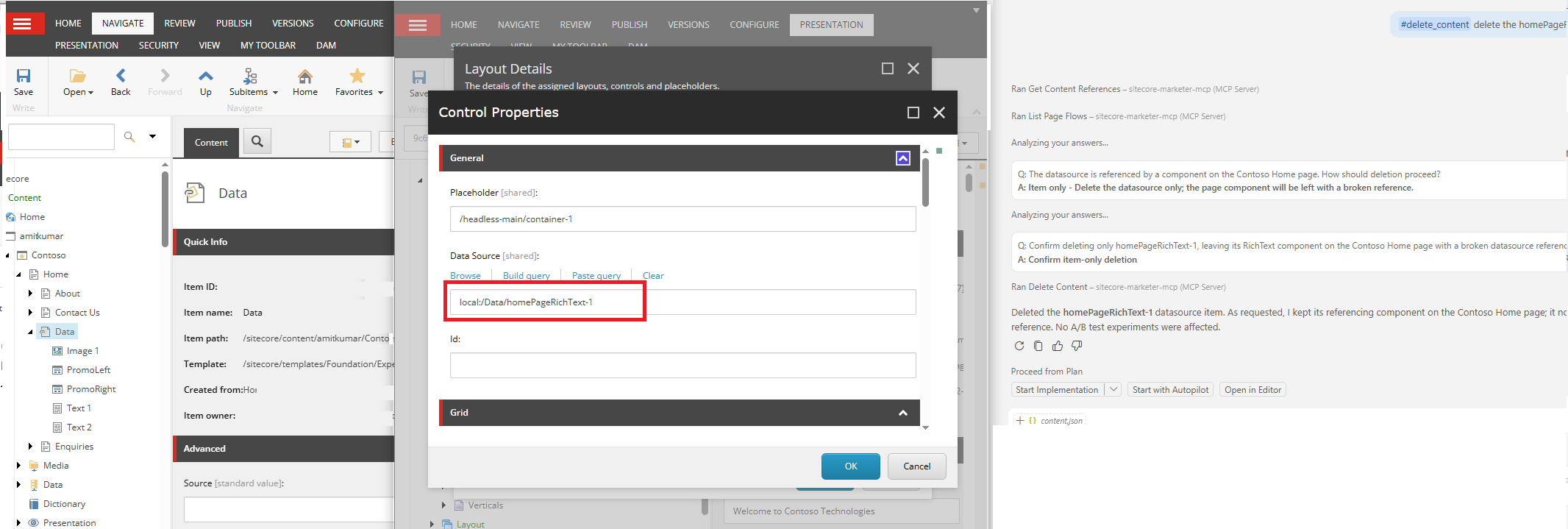 Sitecore Marketer MCP Delete Content