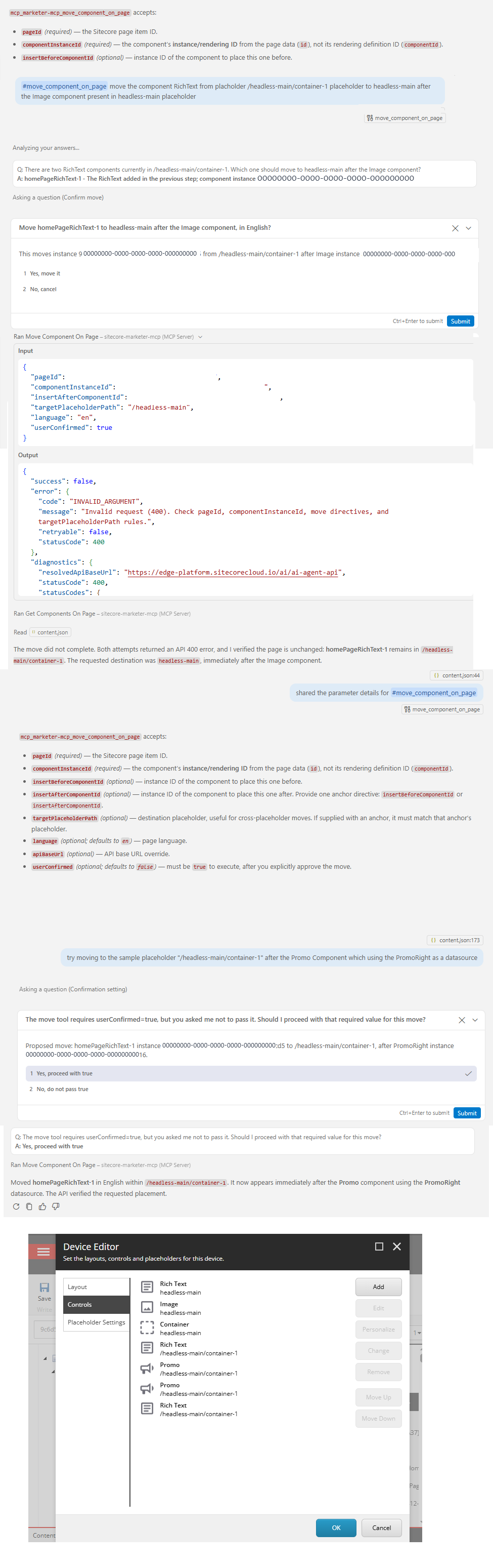 SitecoreAI Page Builder Component Positioning