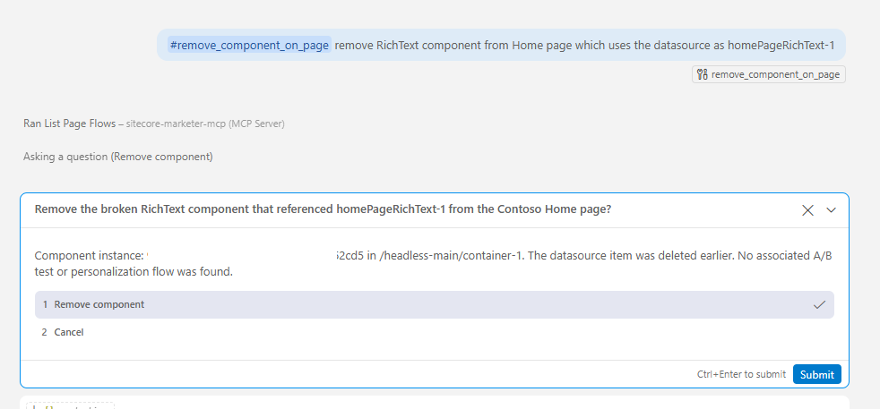 Sitecore Marketer MCP Remove Component